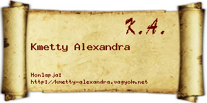 Kmetty Alexandra névjegykártya