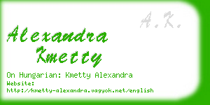 alexandra kmetty business card